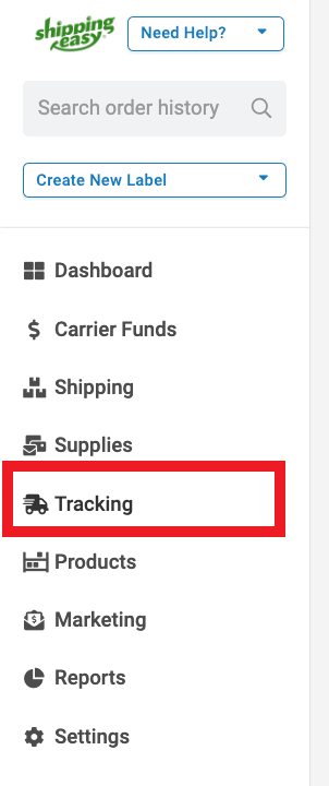 Box highlights Tracking in the toolbar