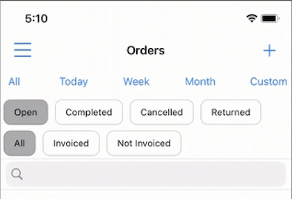 Paparazzi orders page with tags open and all selected