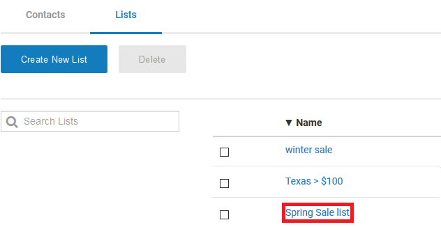name of list marked