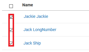 checkbox next to names marked