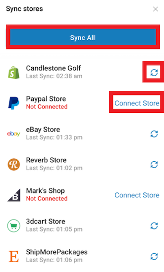 mobile view sync connect store marked