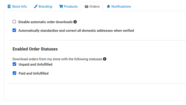 Orders tab on Stores & Orders page