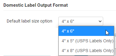 Select the default label output from the drop-down menu.