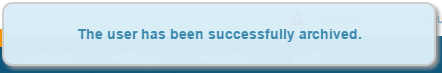 User has been archived banner message