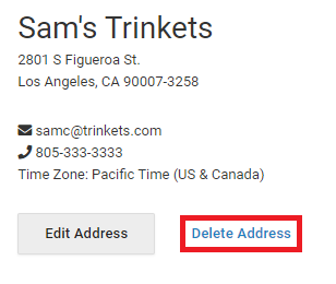 Click the Delete Address link.