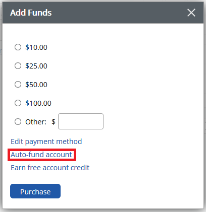 Stamps Auto-fund account link