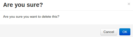Confirm removing customer popup