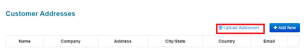 Customer address upload csv