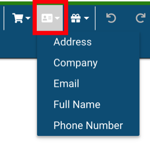 Recipient variables menu on email template editor