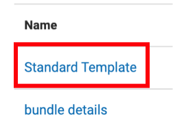 Box highlights the packing slip name Standard Template