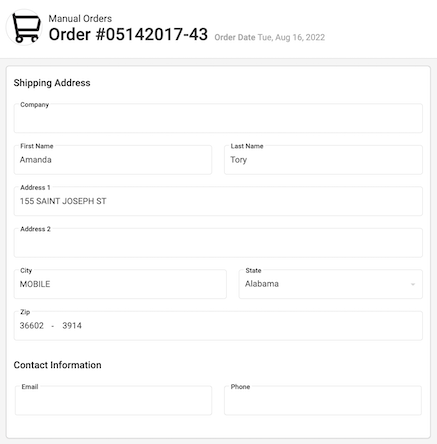 The order details slideout shows the edit address modal.