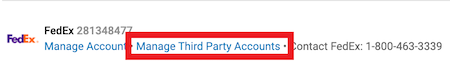 Box highlights Manage Third Party accounts link in UI