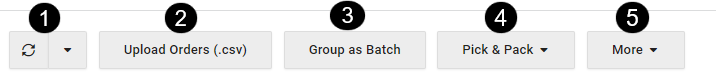 Orders page action buttons are numbered.