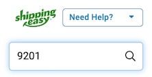 Global search box showing 9201 as the order number to search