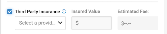 Third party Insurance box checked.