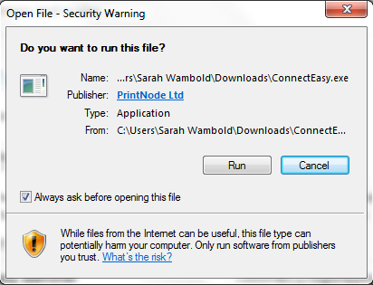Run ConnectEasy on Windows