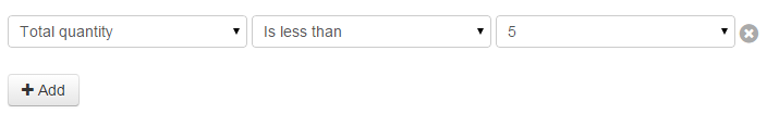 If total quantity is less than 5