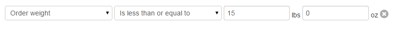 if order weight is less than or equal to