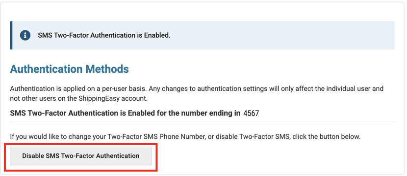 Disable-SMS two-factor-Authenticatin button shown for Step 1
