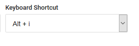 Keyboard shortcut field