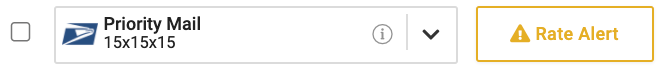Instant rate button showing Rate Alert