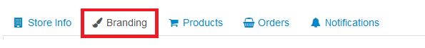 Branding tab on Store Setup page