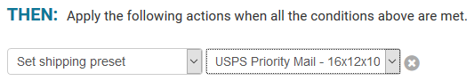 then set shipping preset to USPS priority mail