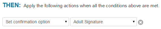 then set confirmation option adult signature