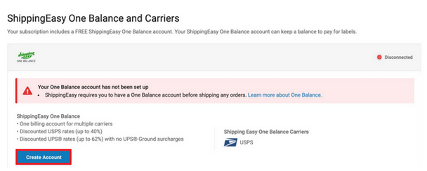 Box highlights Create Account button