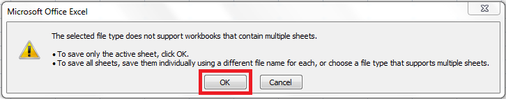 The OK button is highlighted