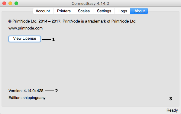 connecteasy for mac popup on about tab with annotations