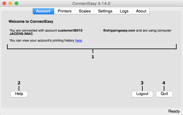 connecteasy for mac popup on account tab with annotations