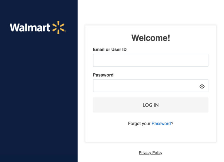 Walmart merchant login page