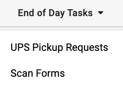 End of Day Task menu