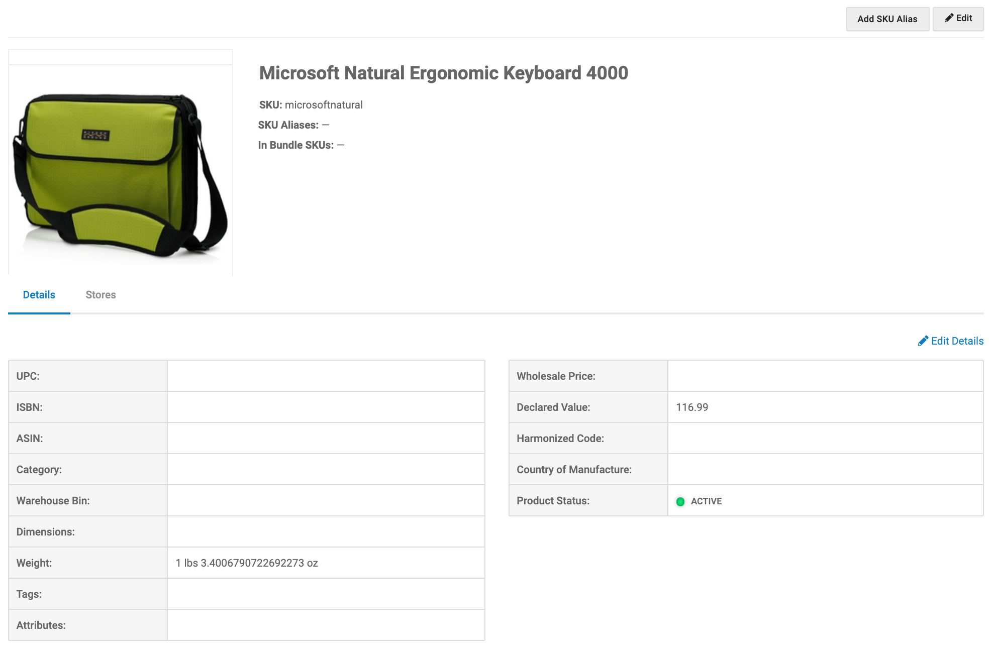 product details page