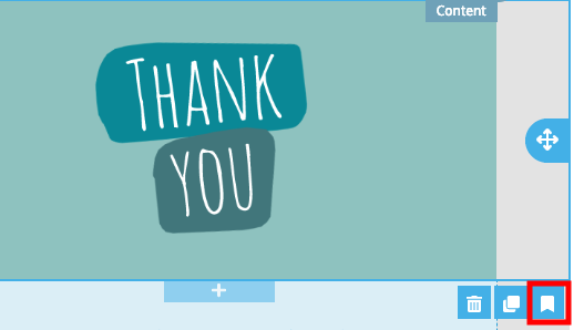 Bookmark button marked on customize content page