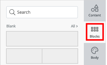 Content blocks for campaigns marked