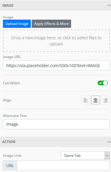 Cropped to show just image menu of format content step
