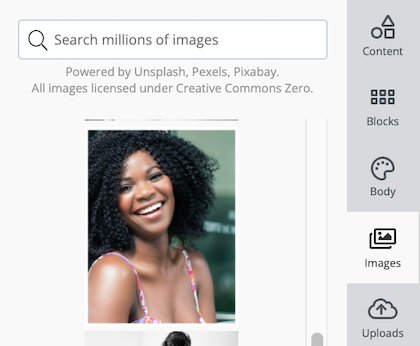 add image option on customize content menu