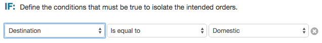 if the destination is equal to domestic
