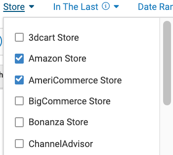 selected stores marked with a checkmark