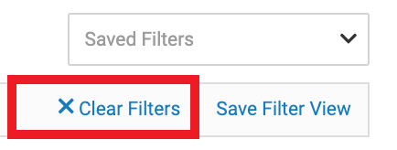 Click reset to clear the filter options