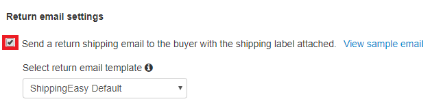 Send a return email checkbox highlighted on Notifications Tab
