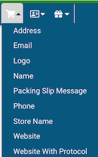packing slip customization store variables dropdown