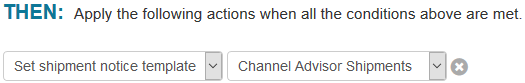 then set shipment notice template to Channel Advisor shipments