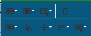 Table format options on packing slip template editor