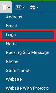 packing slip store variable dropdown with logo marked