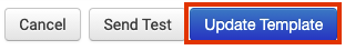 Update template button highlighted on email editor page