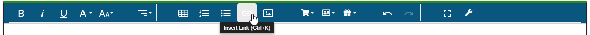 The template editor toolbar