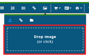 email editor Drop Image highlighted